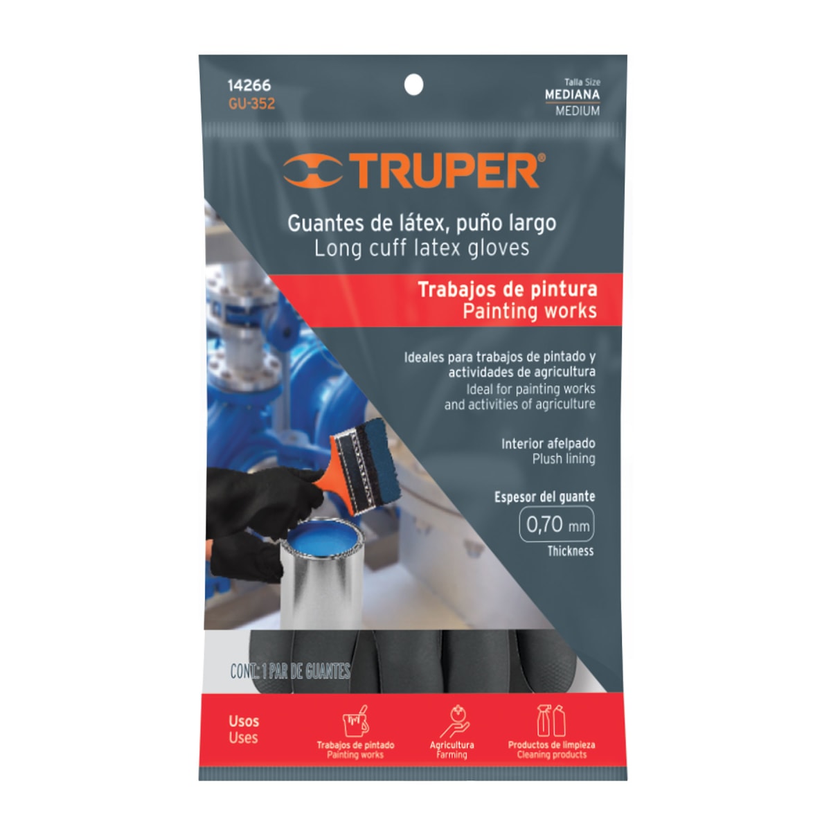 Guantes de látex para pintor, medianos, Truper6