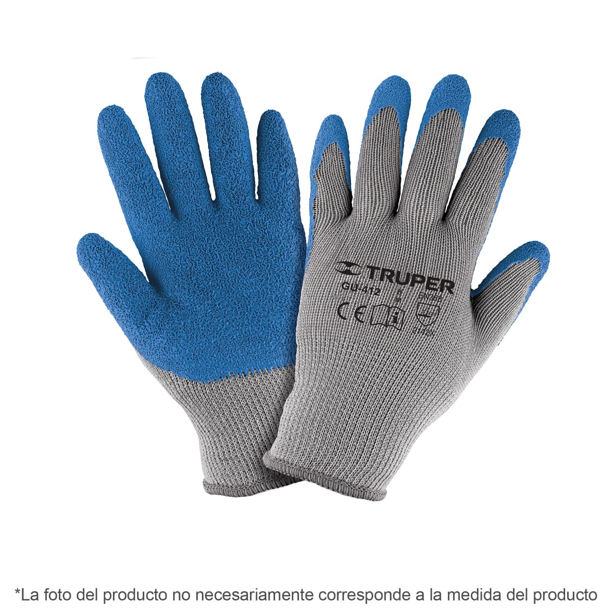 Guantes de poliéster recubiertos de latex, CH, Truper1