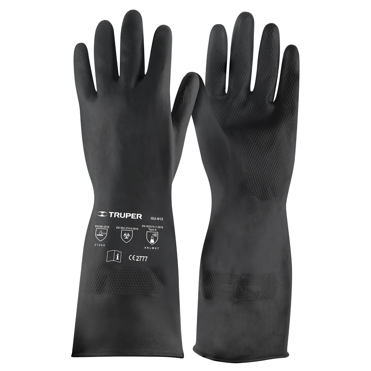 Guantes de neopreno p/manejo de químicos, medianos, Truper1