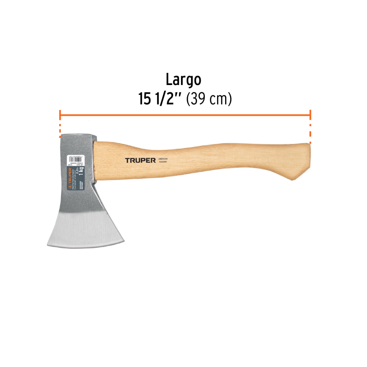 Hacha europea mango de madera 15 1/2