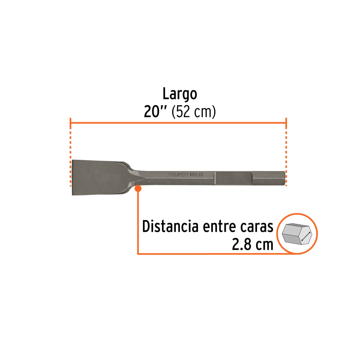 Cincel pala hexagonal de 1 1/8´´, de 16´´ X 3? Truper2