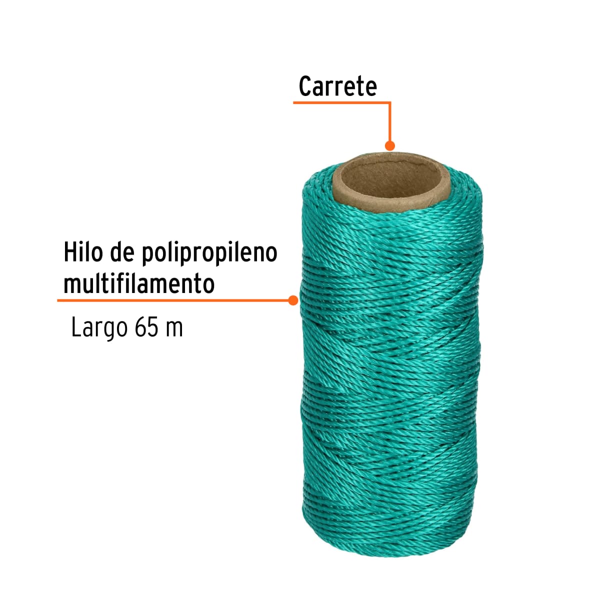 Carrete con 65 m de hilo para albañil verde, Truper2
