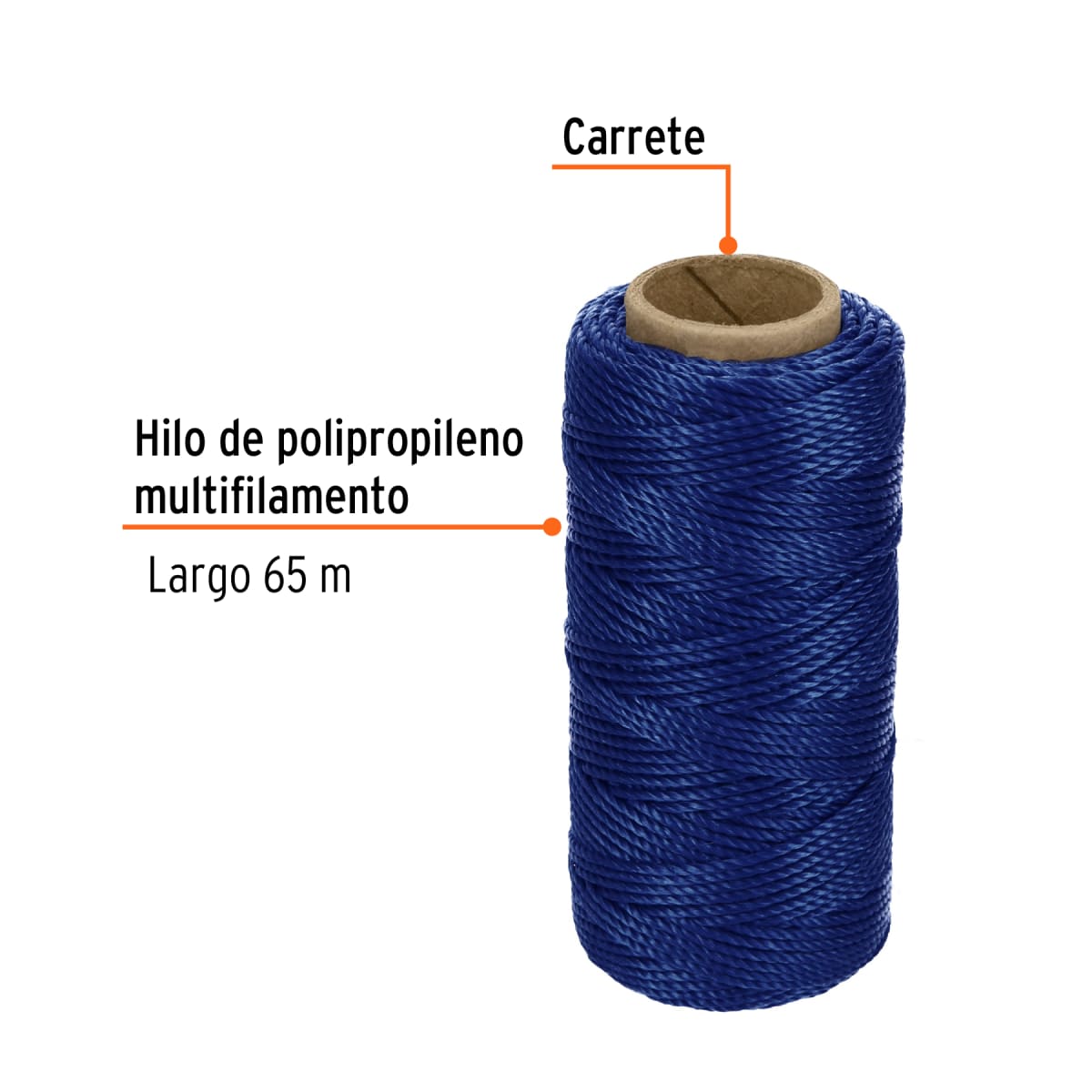 Carrete con 65 m de hilo para albañil azul, Truper2