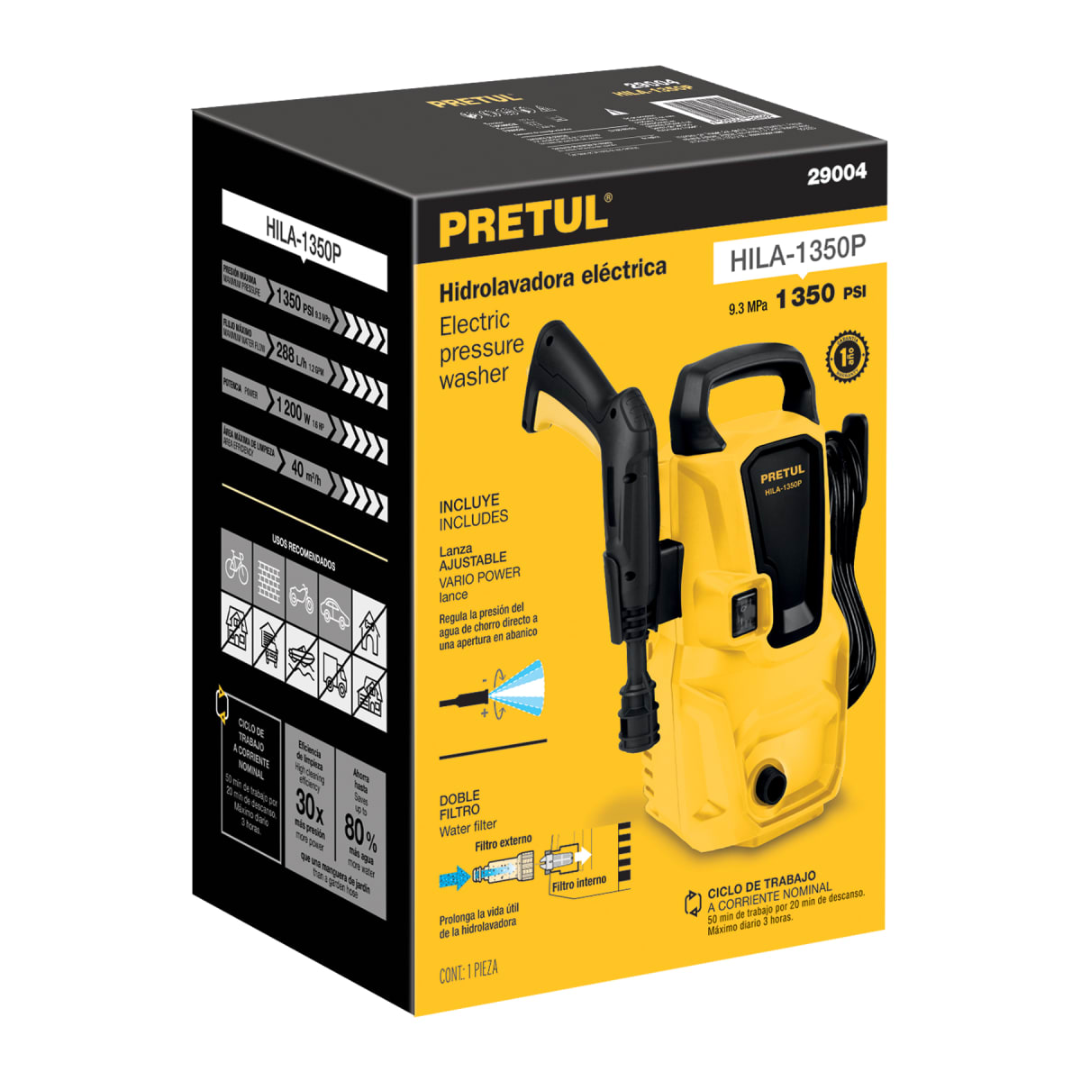 Hidrolavadora Electrica 1350PSI 1200W Pretul7