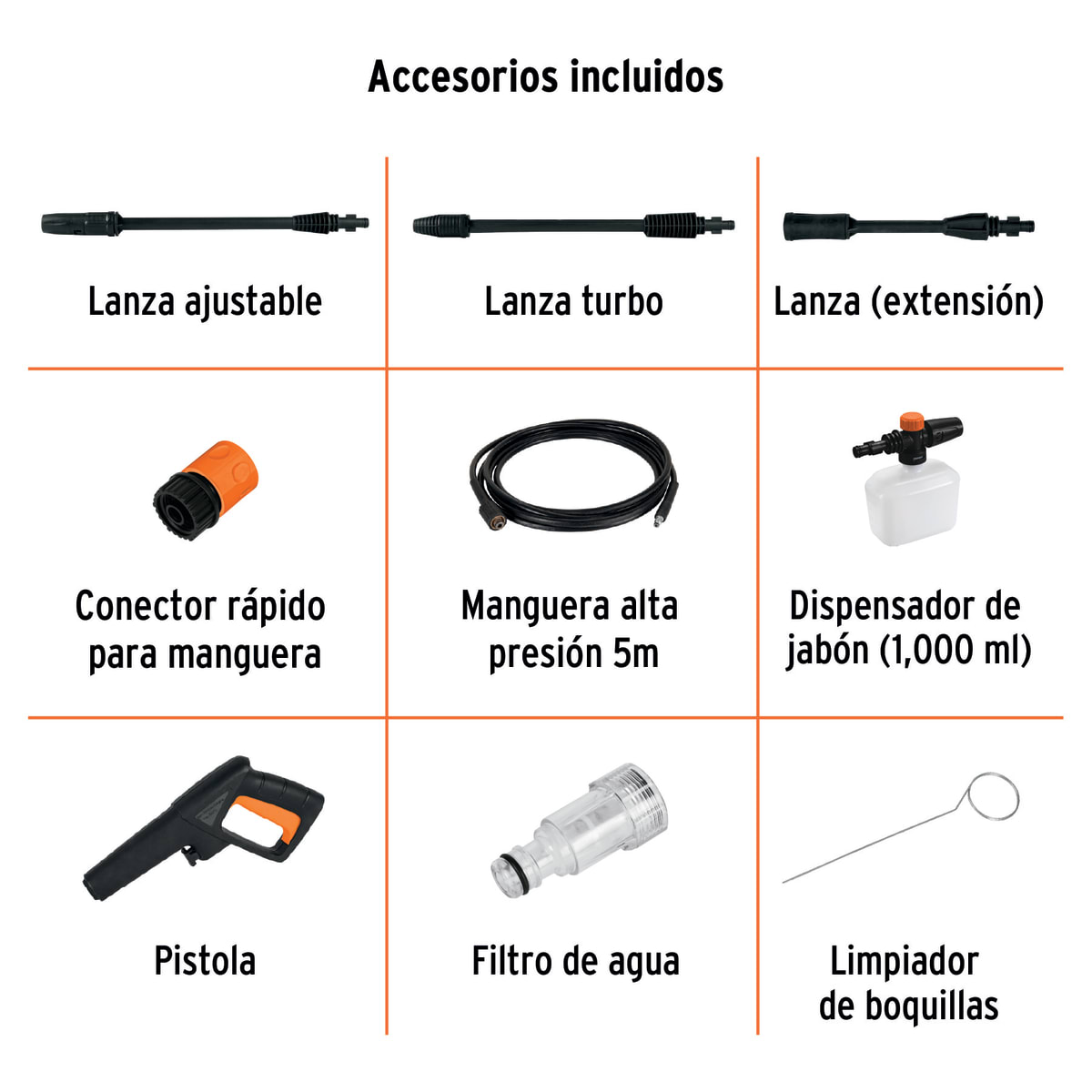 Hidrolavadora 1400W 1500 PSI + Manguera 15 metros Truper5