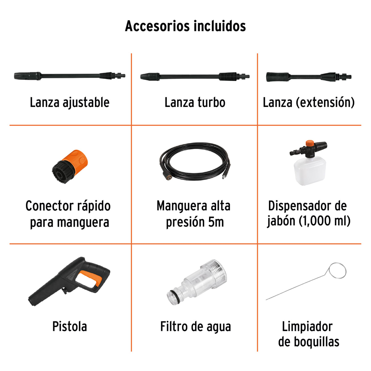 Combo Hidrolavadora 1800psi Truper + dispensador de jabón con cañón10