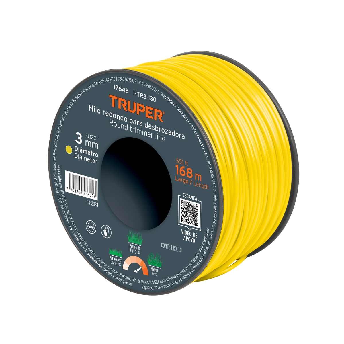 Hilos redondos 3 lb para desmalezadora 3.3 mm Truper1