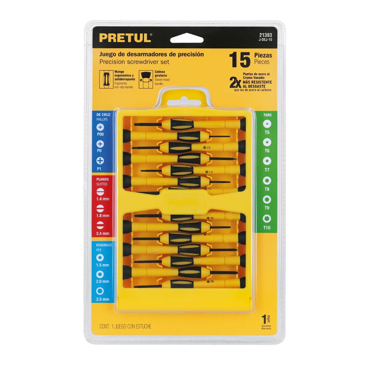 Juego con 15 desarmadores de joyero Pretul4