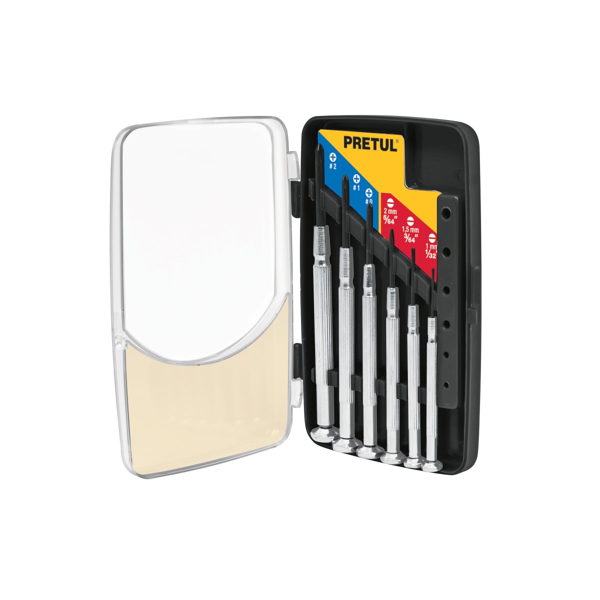 Juego con 6 desarmadores de precisión mango metálico Pretul4