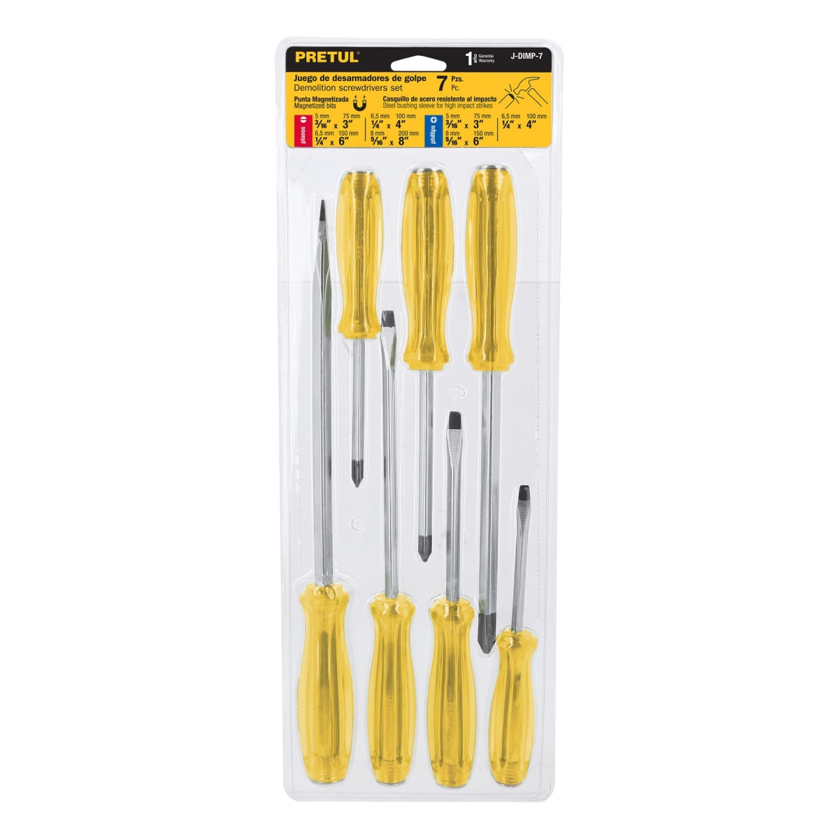 Juego de 7 desarmadores de impacto Pretul2