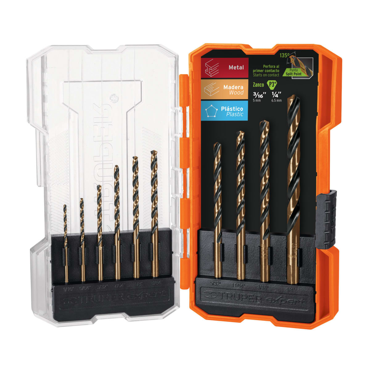 Juego de 10 brocas hss para metal en estuche, truper expert2