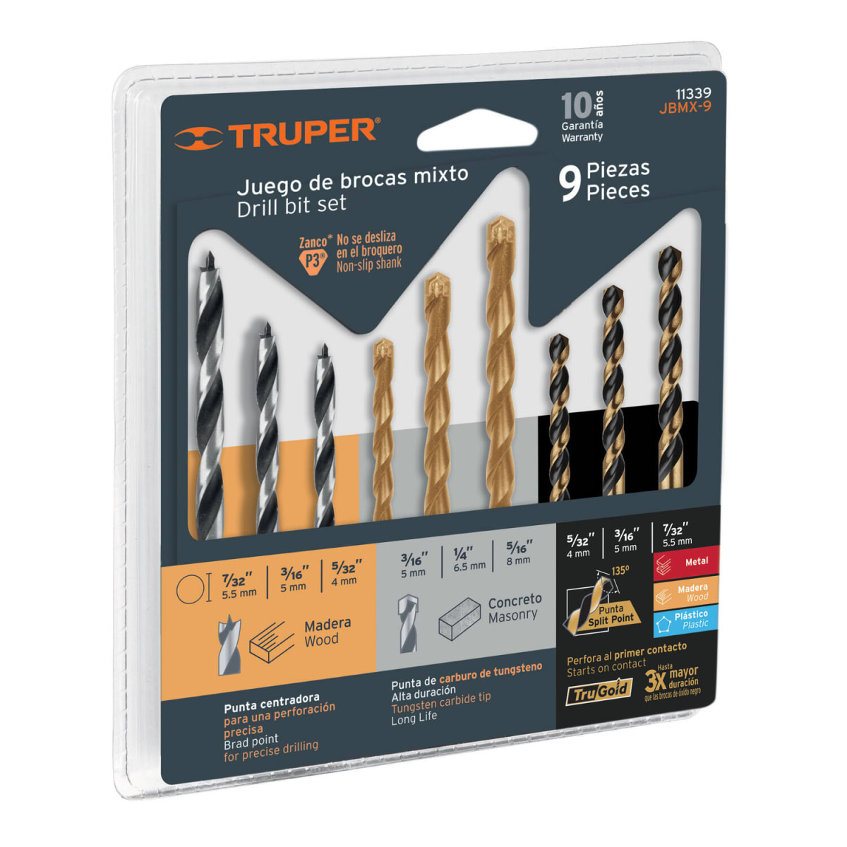 Combo Taladro Industrial 650W Truper + Set de Brocas Concreto Metal Y Madera5