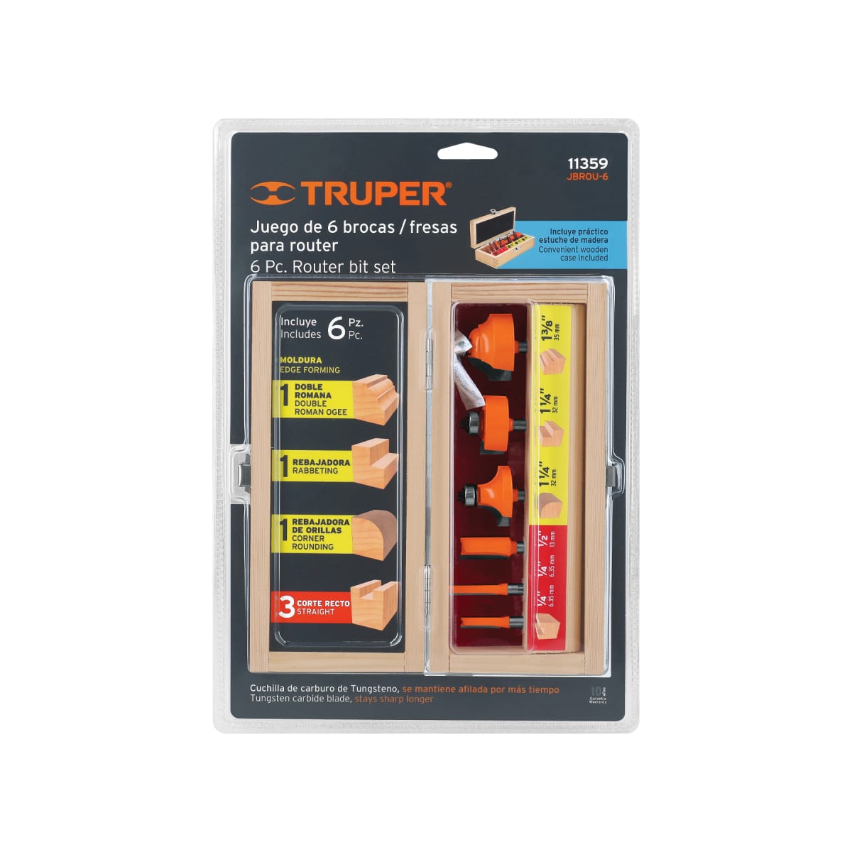 Juego de 6  fresas para ruteadora Truper5