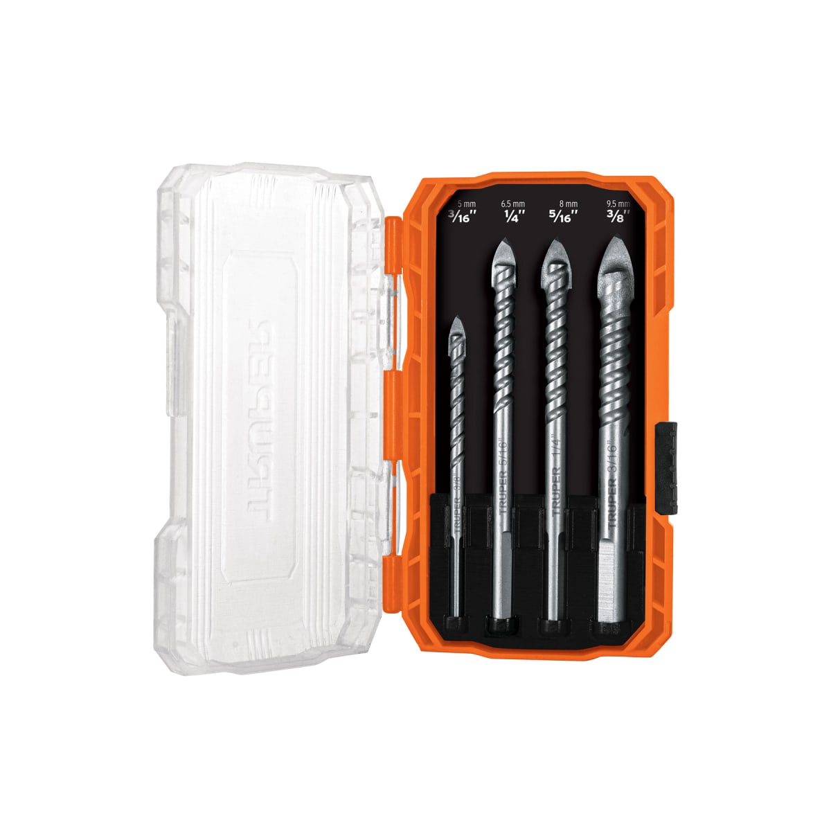 Juego de 4 brocas para vidrio y mayolica Truper Expert1