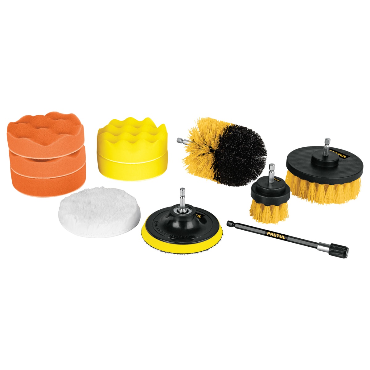 Juego de 11 accesorios multiusos para taladro Pretul1