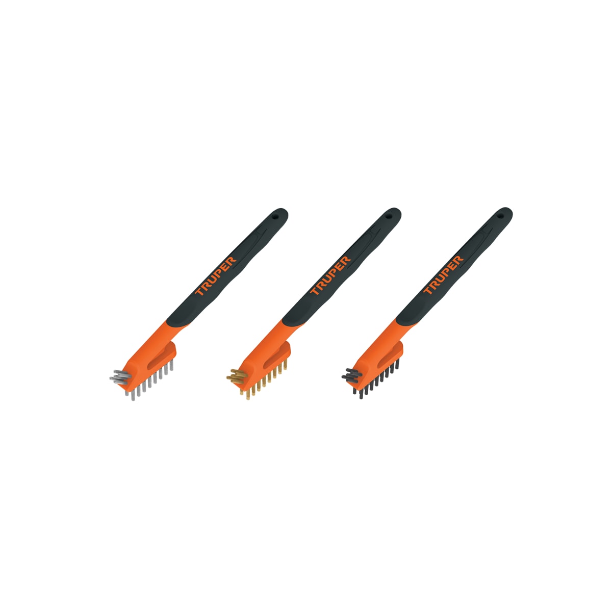 Juego de 3 mini cepillos de alambre 28 pinceles Truper2