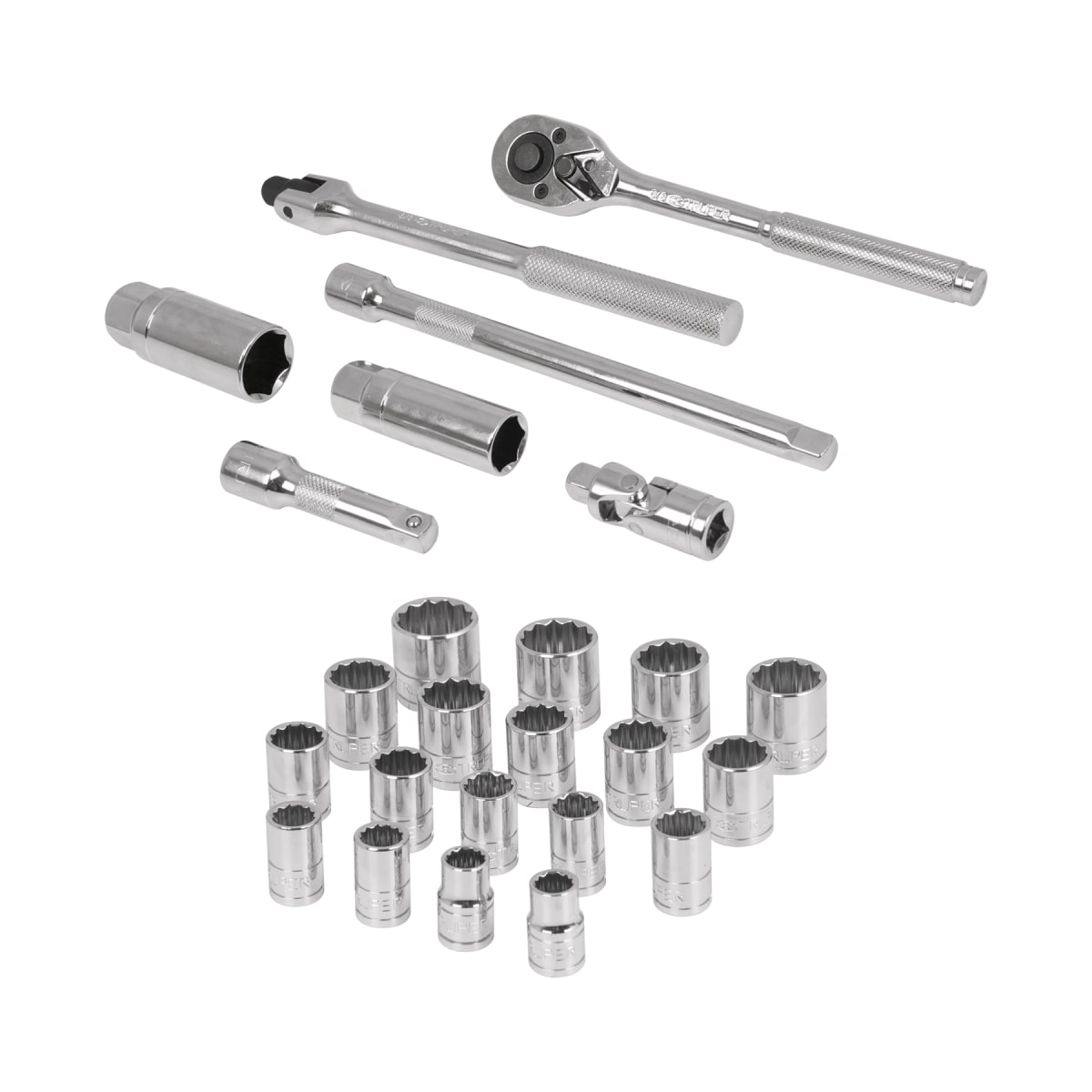 juego de 25 herramientas caudro 3/8 Truper4