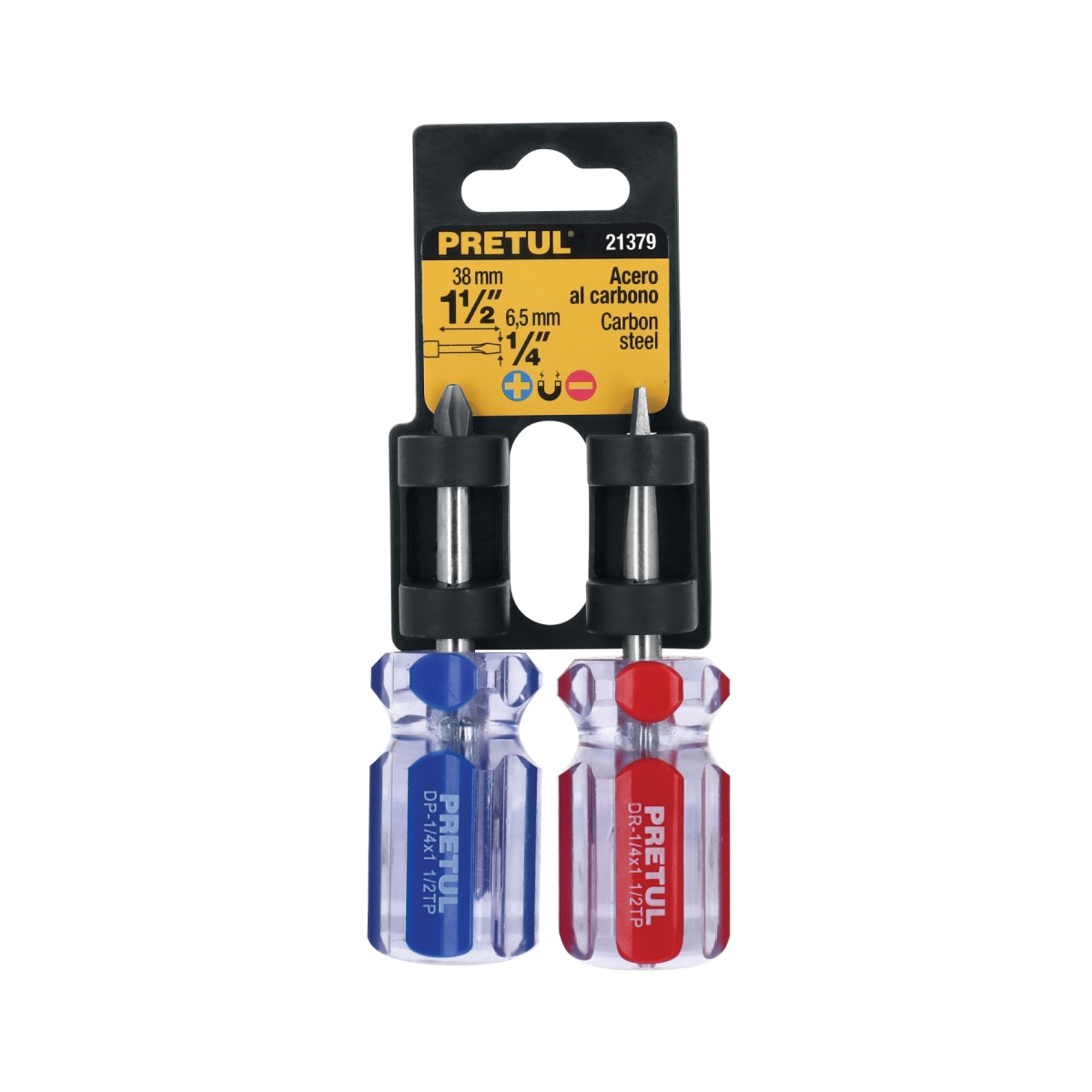 Dúo de desarmadores 1/4 x 1-1/2'' mango de PVC4