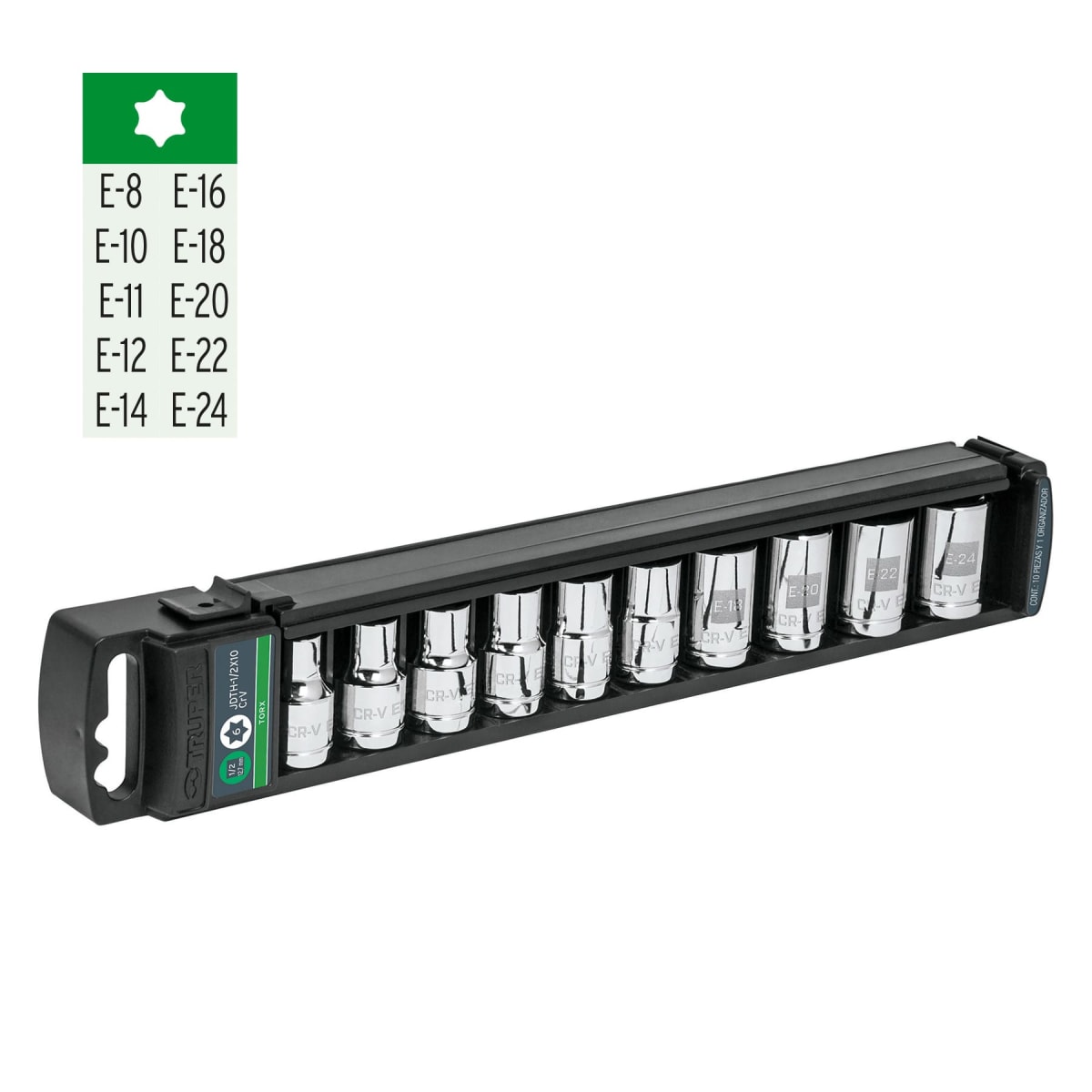 Juego de 10 dados torx encastre 1/2'' Truper2