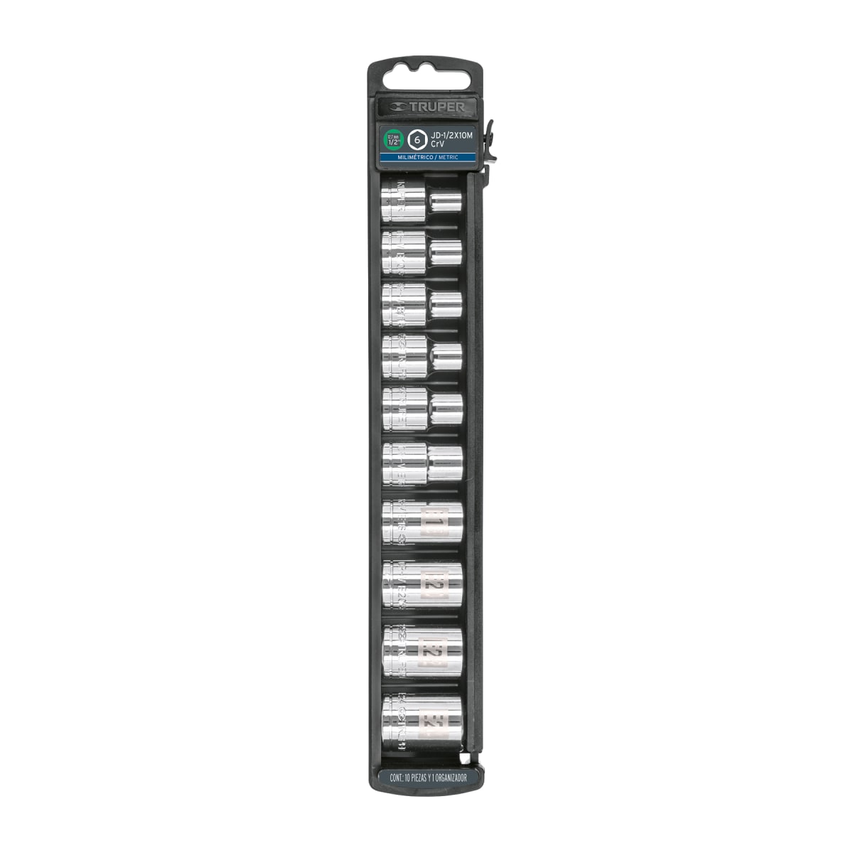 Juego de 10 dados torx encastre 1/2'' Truper1