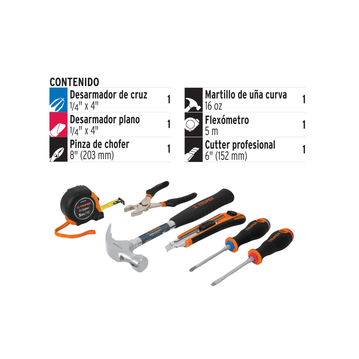 Juego de 6 herramientas caseras Truper2
