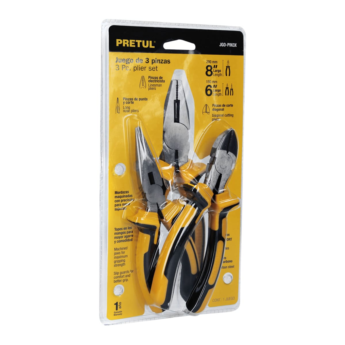 Juego de 3 alicates mango confort grip Pretul5