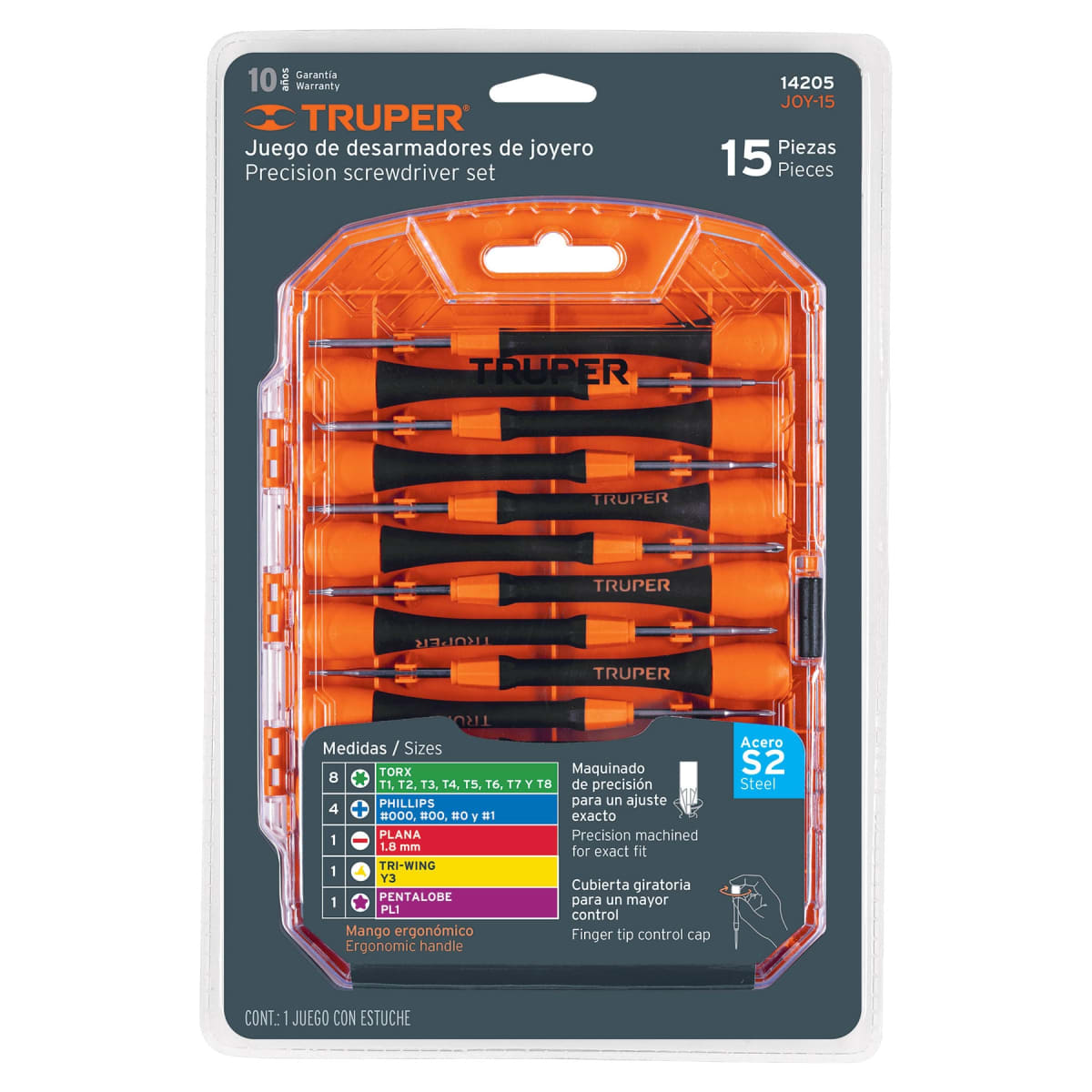 Juego con 15 desarmadores de joyero Truper4