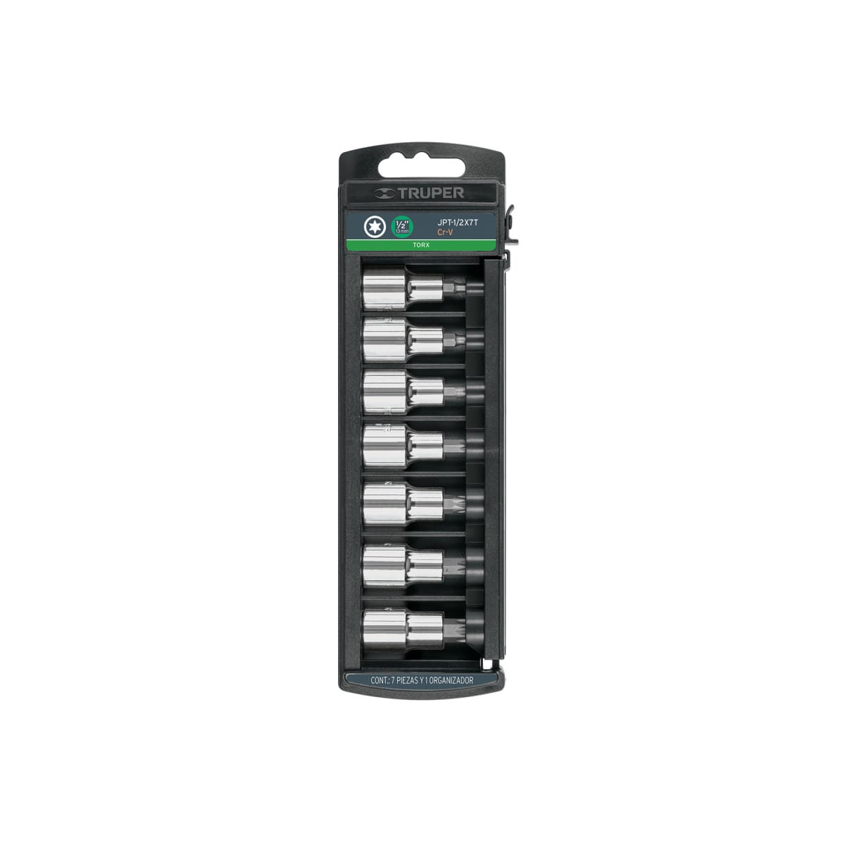 Juego de 7 dados cuadro 1/2´´ punta torx, Truper1