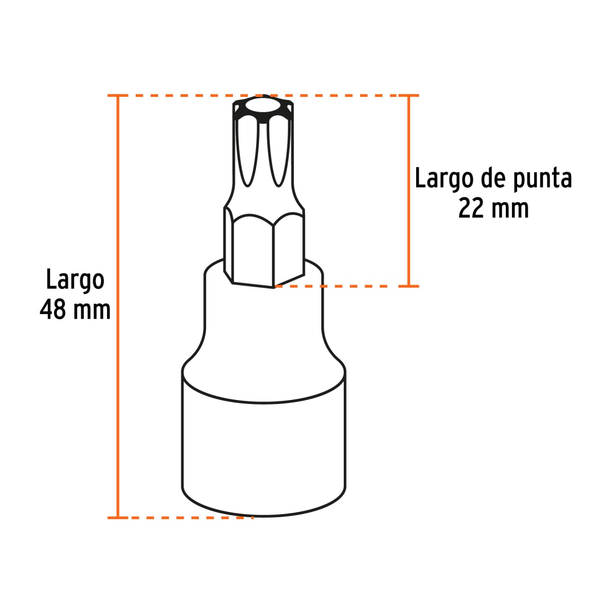 Juego de 10 dados de punta torx encastre 3/8'' estuche metálico Truper3