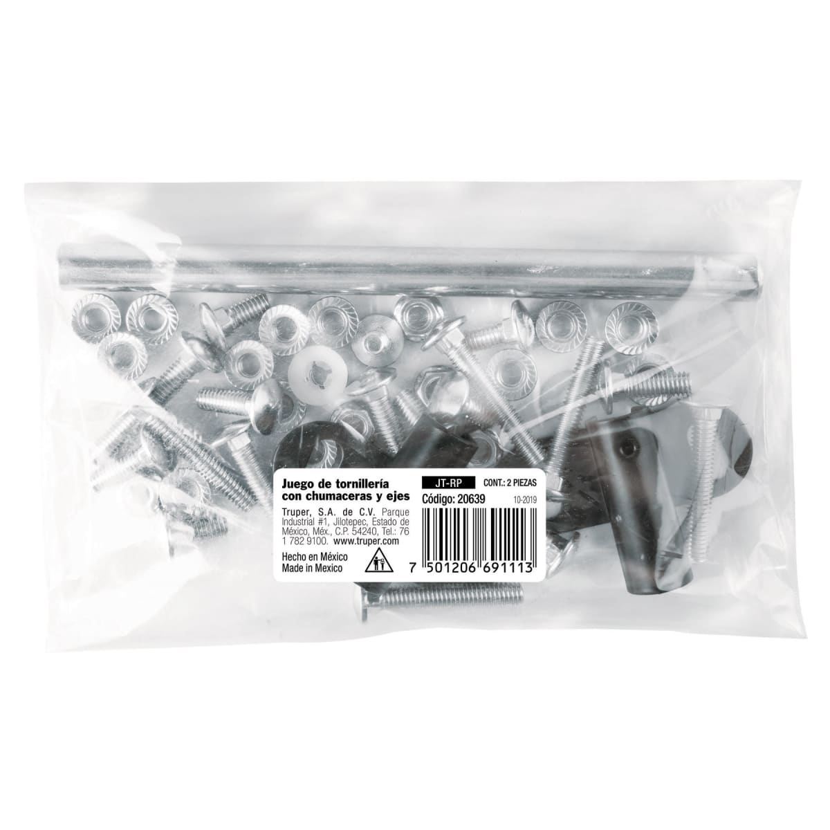 Juego tornilleria chumaceras y eje para carretillas Truper4