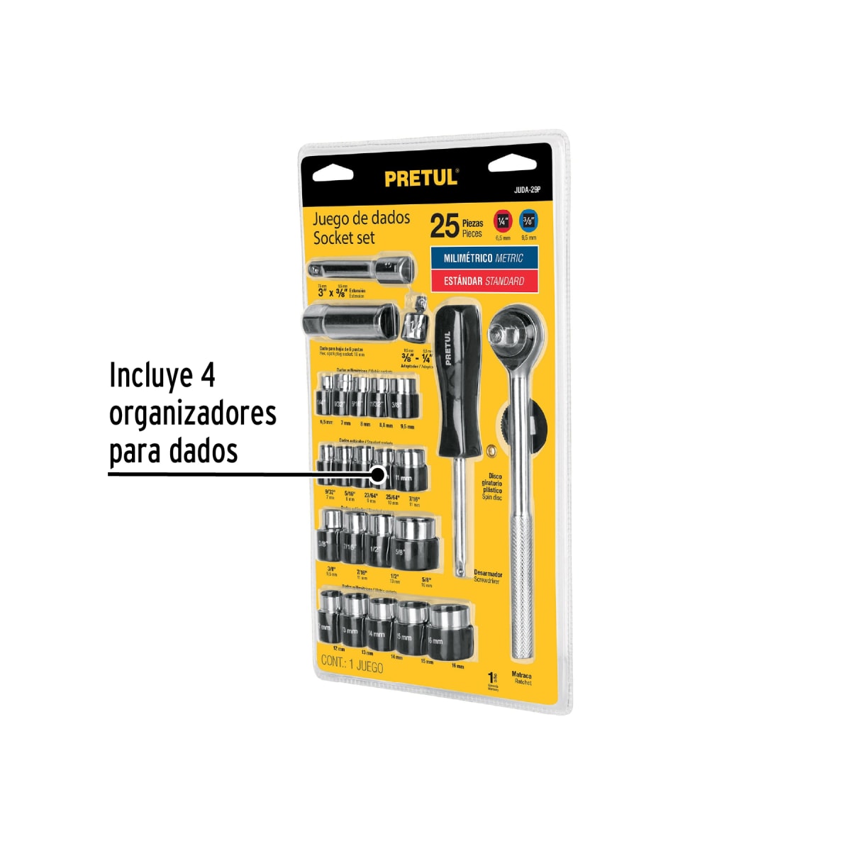 Juego de 25 herramientas 1/4