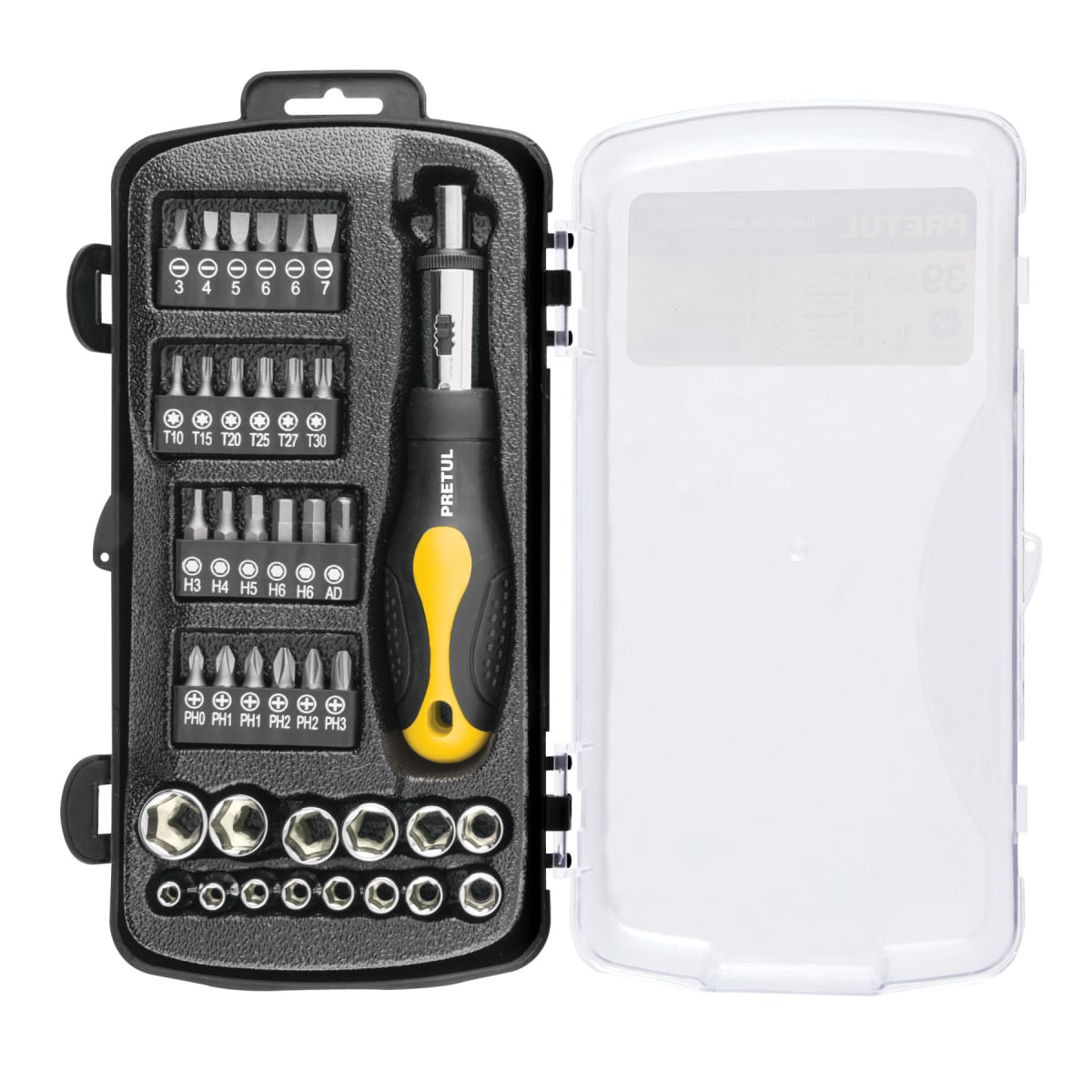 Juego de ratchet 39 piezas 1/4