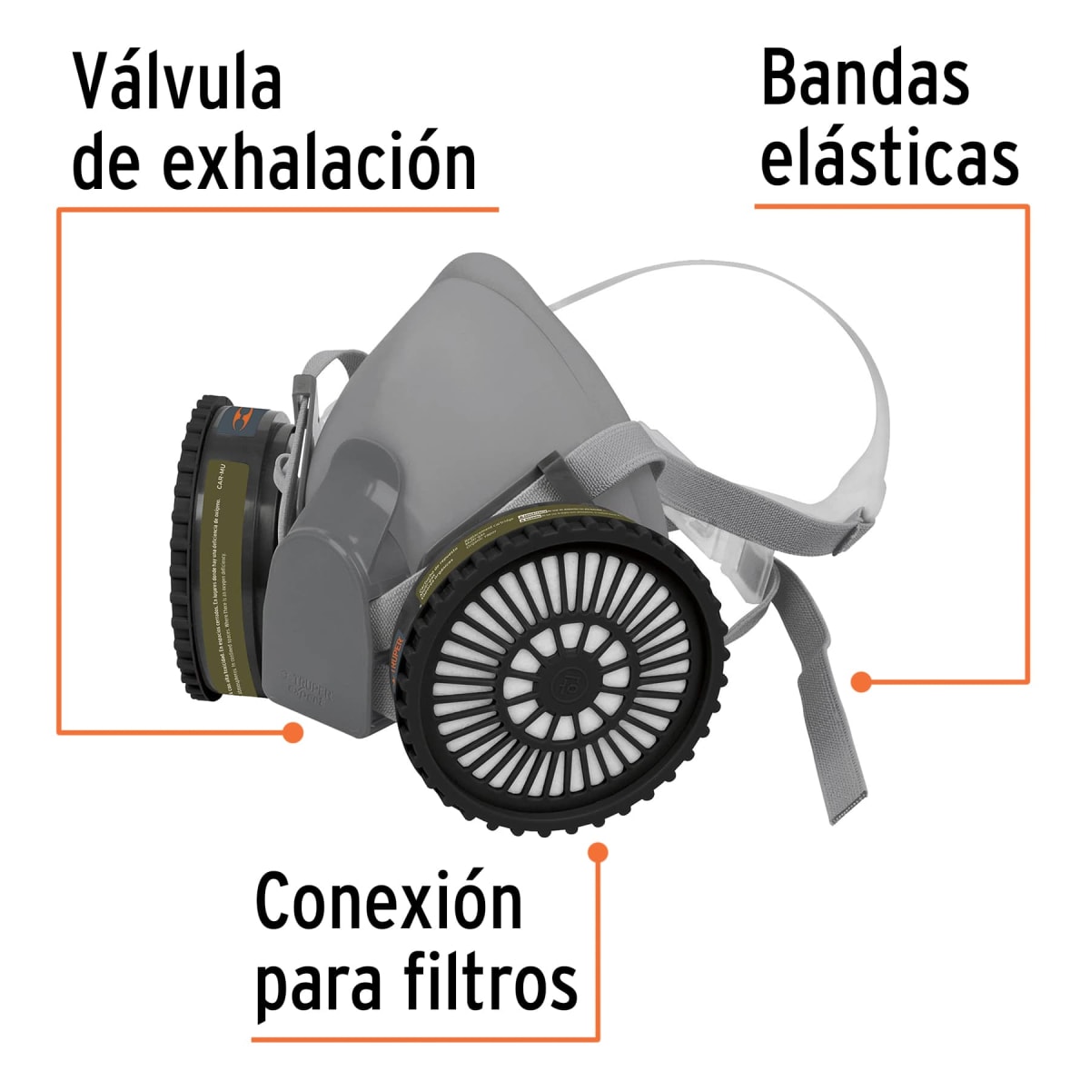 Kit respirador profesional con cartuchos multigas, Truper2
