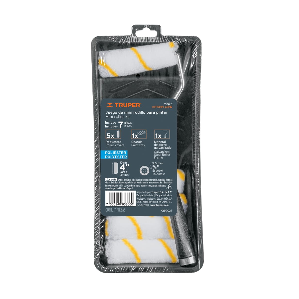 Kit para pintor + 5 rodillos de 4