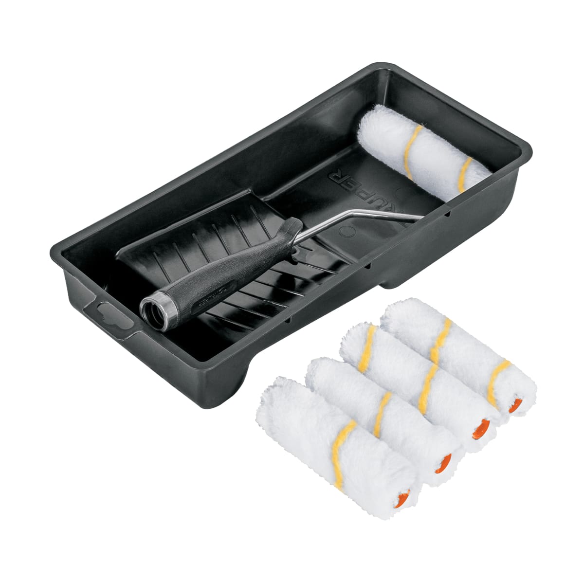 ESCALERA TUBULAR 4 PELDAÑOS PRETUL - KIT DE  RODILLO PARA PINTAR 4