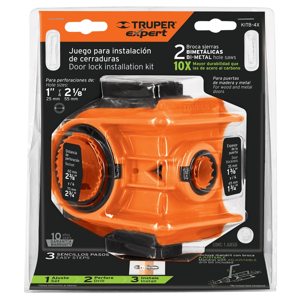 Juego de 4 piezas para instalar cerraduras truper5