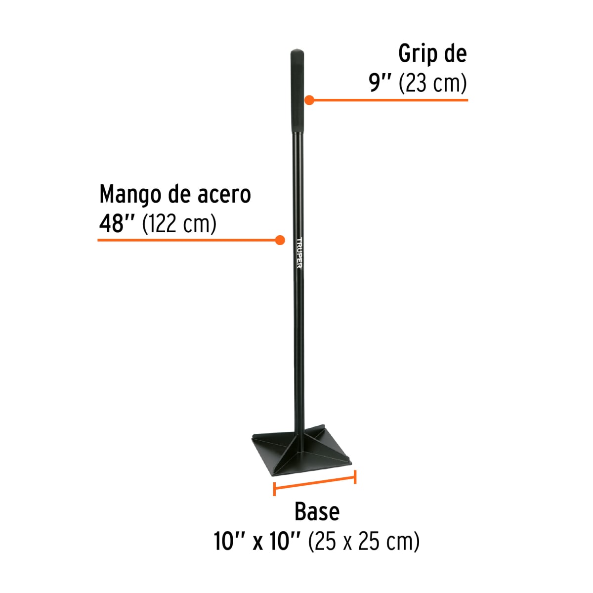 Pisón 10'' x 10'' con mango de acero de 48'' Truper2