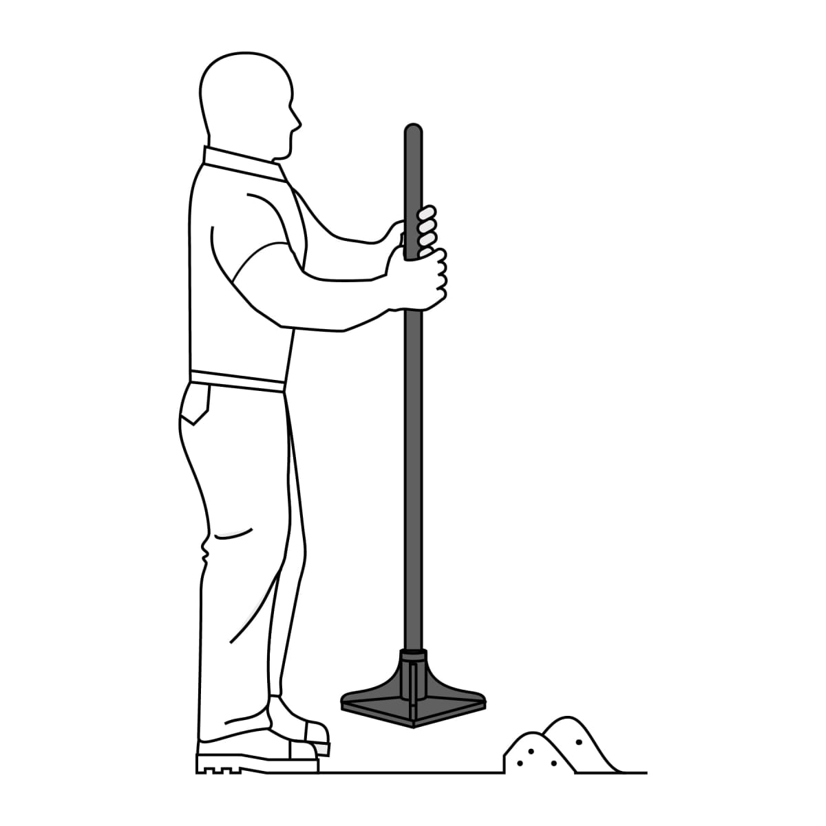 Pisón 10'' x 10'' con mango de acero de 48'' Truper3