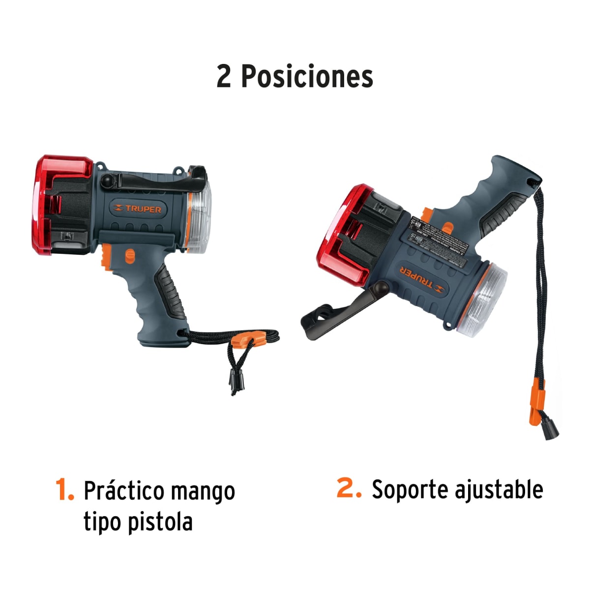 Lámpara de led 2000 lm recargable alta potencia, truper5