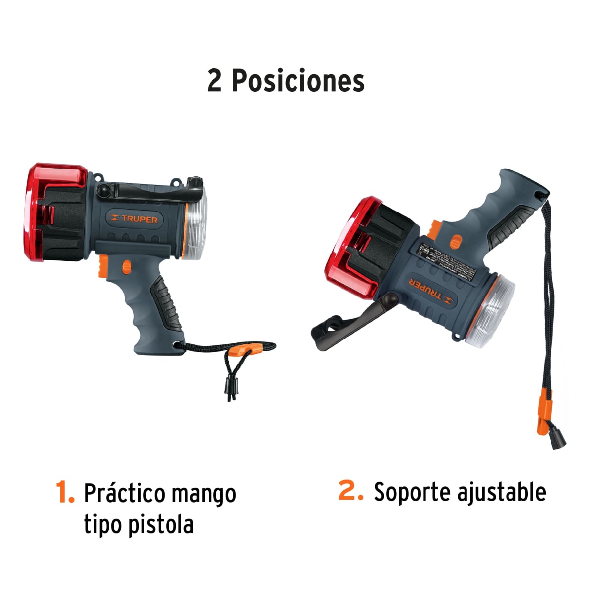 Lámpara de led 900 lm recargable alta potencia, truper5