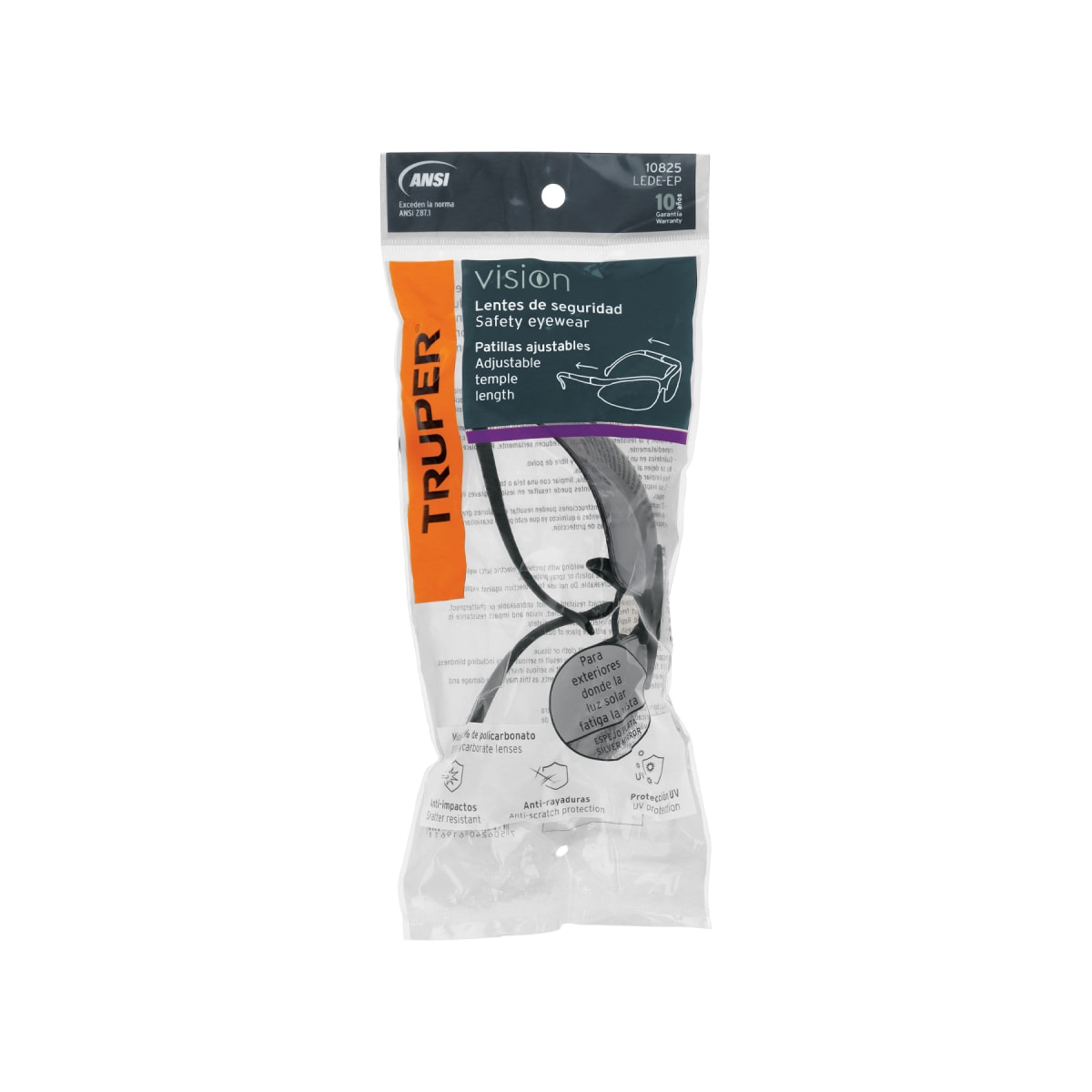 Lentes de seguridad espejo plata, Truper Vision3