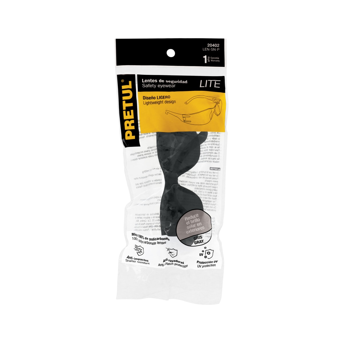 Lentes de seguridad grises, Pretul Lite3