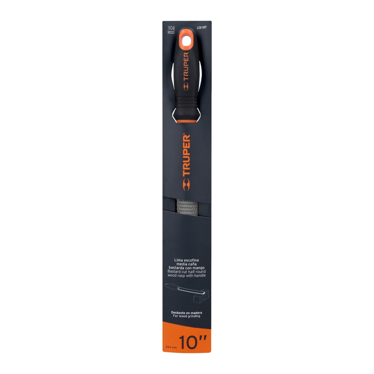 Lima escofina 10'' con mango doble inyección. truper5
