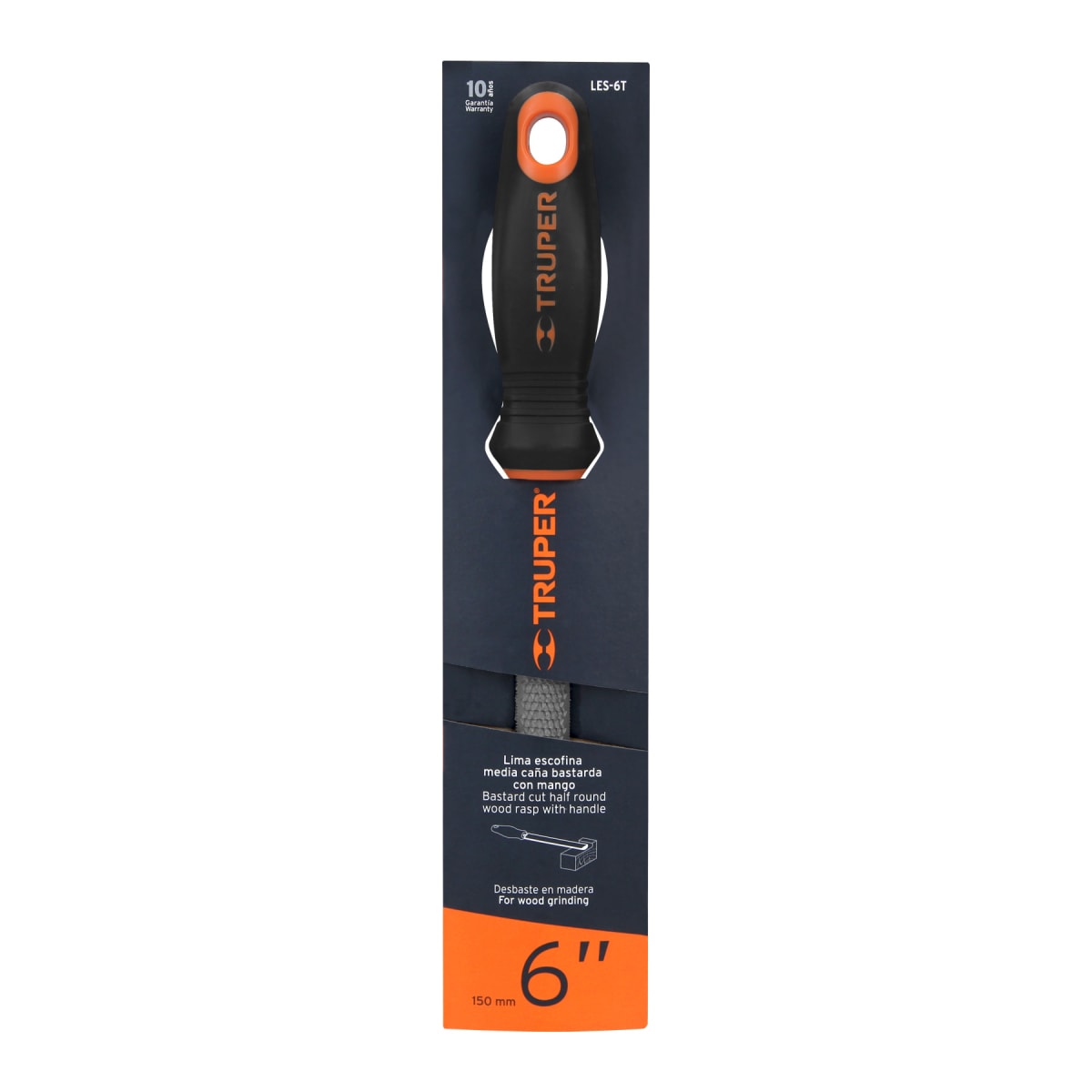 Lima escofina 6'' con mango doble inyección. truper5
