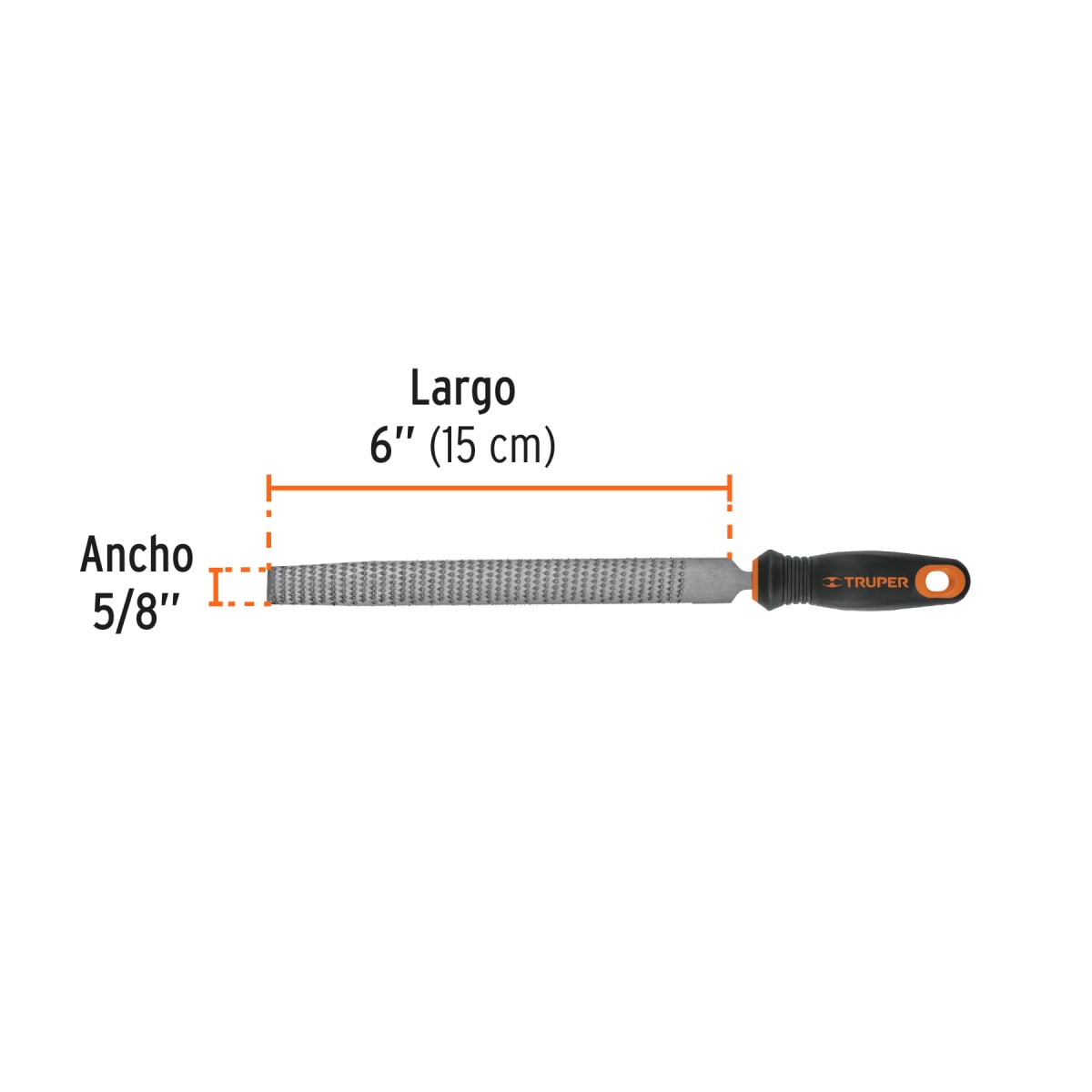 Lima escofina 6'' con mango doble inyección. truper3