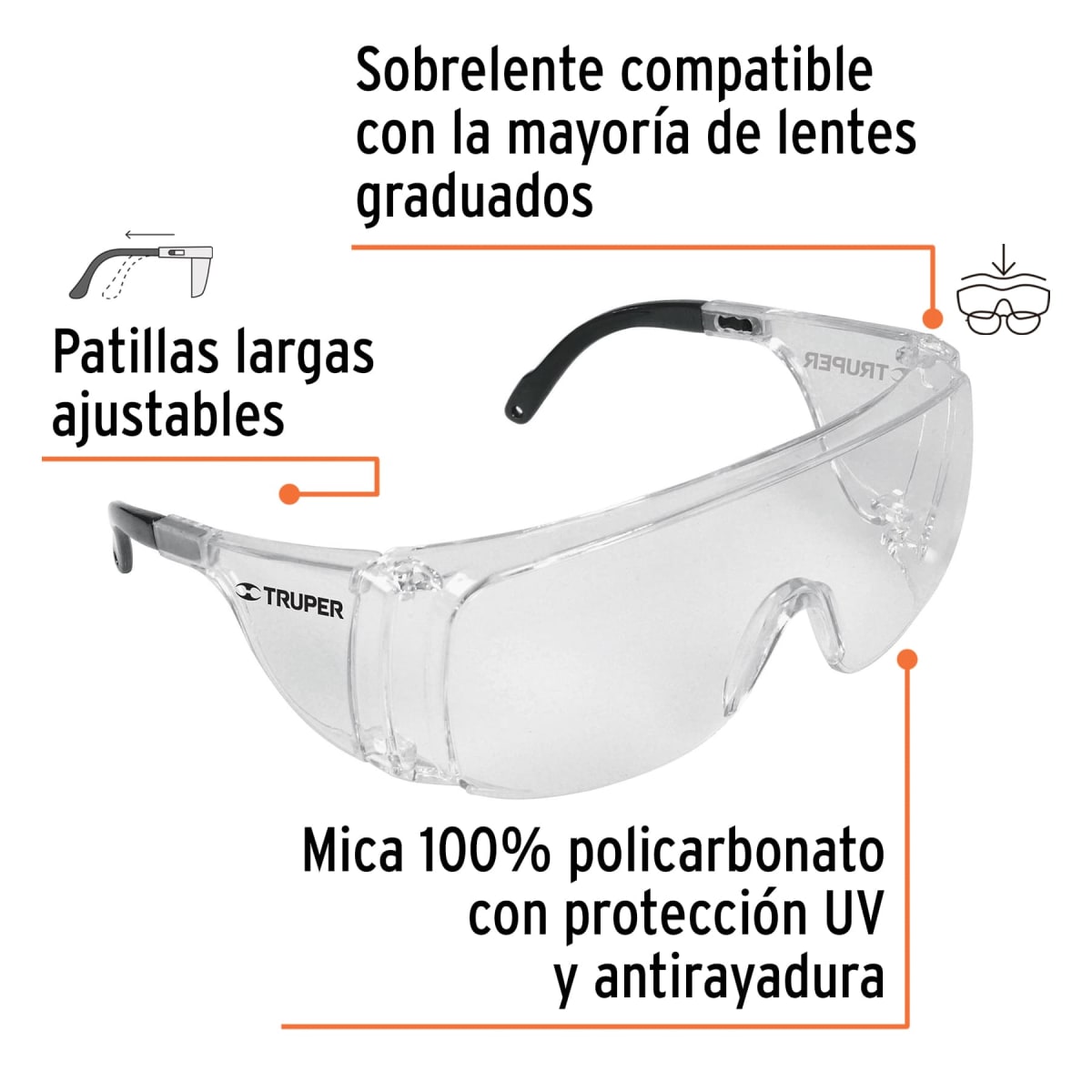 Sobrelentes de seguridad transparentes, Truper Safe2