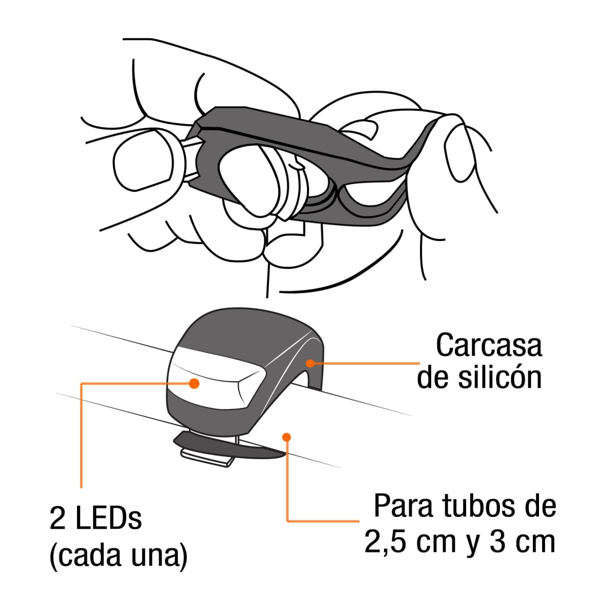 Juego de linterna trasera y delantera para bicicleta Pretul 270503
