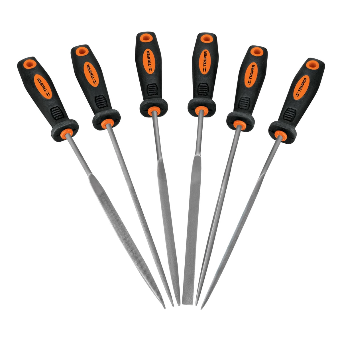 Juego de 6 limas con mango de TPR para joyero, Truper1