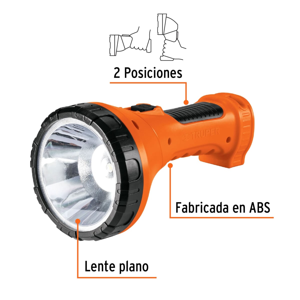 Linterna plástica 1 led 150 lm recargable Truper6
