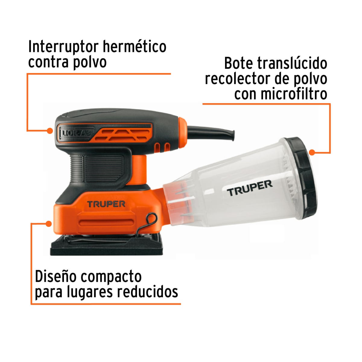 Lijadora orbital 220w profesional Truper2